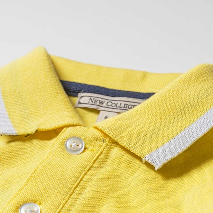 Παιδική μπλούζα New Collage για αγόρια NC Polo Κίτρινο αγορίστικες καλοκαιρινές ελληνικές μπλούζες κοντομάνικες 3