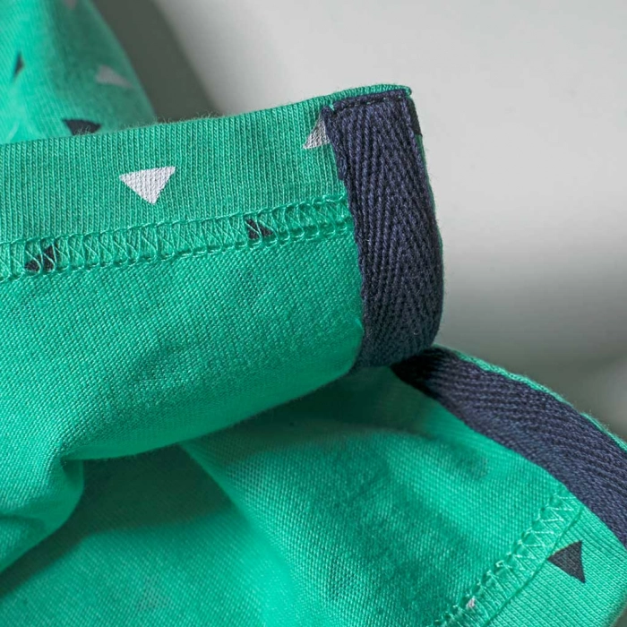 Παιδική μπλούζα New Collage για αγόρια Triangle Πράσινο αγορίστικες καλοκαιρινές ελληνικές μπλούζες κοντομάνικες 1