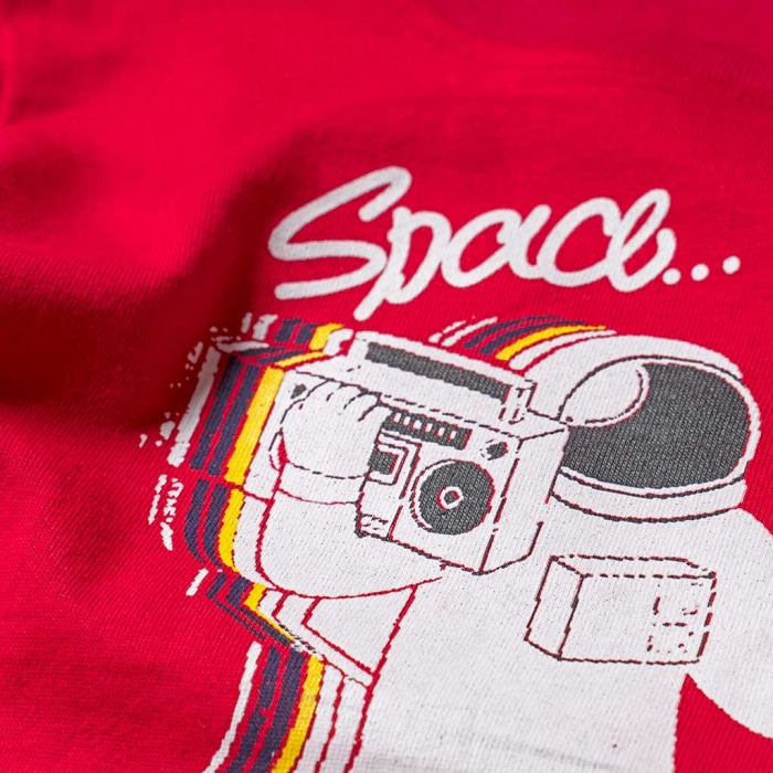 Παιδική μπλούζα New College για αγόρια Space Κόκκινο αγορίστικες ελληνικές κοντομάνικες μπλούζες 1