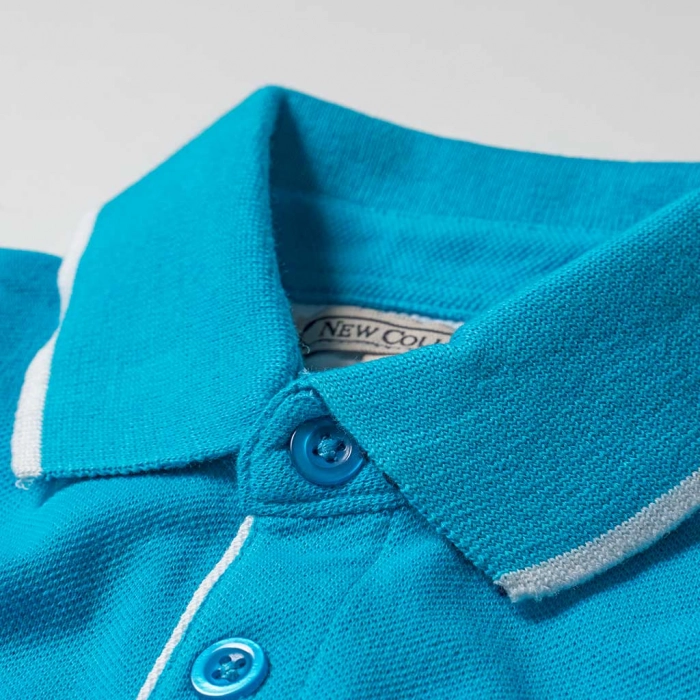 Παιδική μπλούζα New College για αγόρια Basic Γαλάζια καλοκαιρινές μοντέρνες ποιοτικές μπλούζες online 3