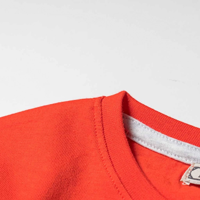 Παιδική μπλούζα New College για αγόρια Oh Snap Πορτοκαλί αγορίστικες ελληνικές κοντομάνικες μπλούζες 1