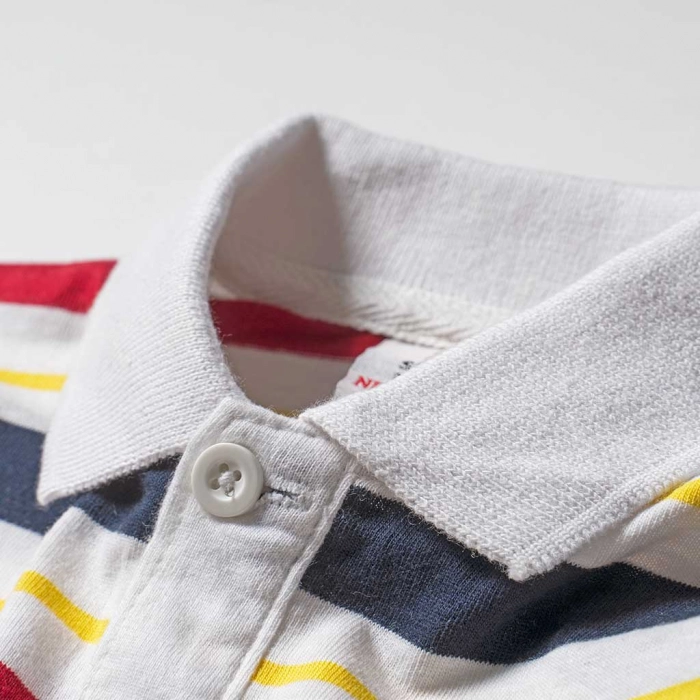 Παιδική μπλούζα New College για αγόρια Colorful Stripes Άσπρο καλοκαιρινές μοντέρνες ποιοτικές μπλούζες online 4
