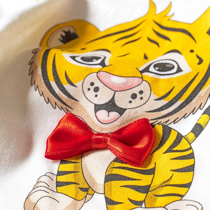 Βρεφικό σετ για αγόρια Little Tiger κίτρινο baby αγορίστικο χαριτωμένο περίεργο μωρό αστείο τιγράκι