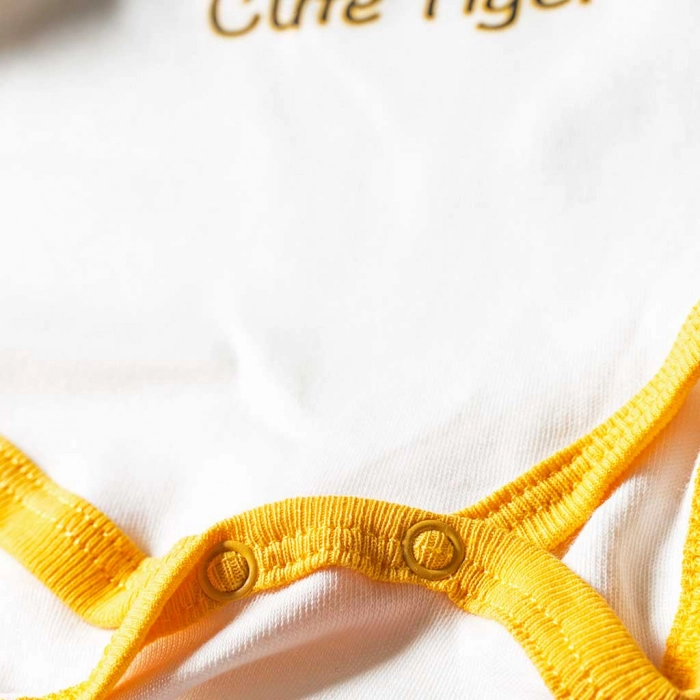 Βρεφικό σετ για αγόρια Little Tiger κίτρινο baby αγορίστικο χαριτωμένο περίεργο μωρό αστείο κούμπωμα