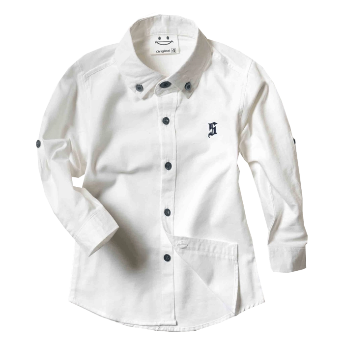 Παιδικό πουκάμισο για αγόρια Sandy Kids άσπρο αγορίστικα κοντομάνικο μακρυμάνικο μοντέρνα παιδικά ρούχα online χρονών online