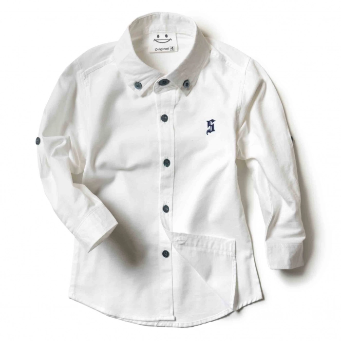 Παιδικό πουκάμισο Sandy Kids άσπρο αγορίστικα κοντομάνικο μακριμάνικο μοντέρνα παιδικά ρούχα online χρονών κάτω