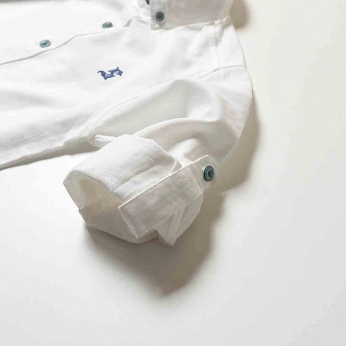 Παιδικό πουκάμισο Sandy Kids άσπρο αγορίστικα κοντομάνικο μακριμάνικο μοντέρνα παιδικά ρούχα online χρονών μανίκι