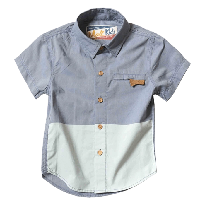 Παιδικό πουκάμισο Mall Kids Double γκρι καλοκαιρινά πουκάμισα για αγόρια κοντομάνικα Online