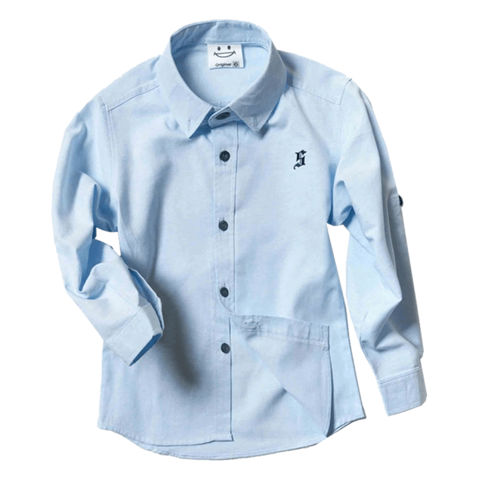 Παιδικό πουκάμισο για αγόρια Sandy Kids γαλάζιο αγορίστικα κοντομάνικο μακρυμάνικο μοντέρνα παιδικά ρούχα online ετών