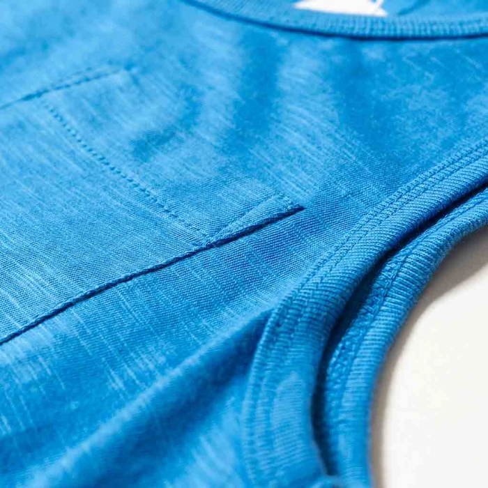 Παιδική μπλούζα Minoti για αγόρια αμάνικη μπλε Αγορίστικα t shirt επώνυμα ελληνικά παιδικά ρούχα online χρονών τσέπη