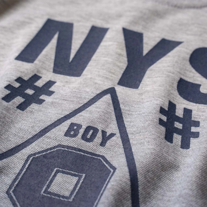 Παιδική μπλούζα για αγόρια NYS γκρι κοντομάνικα μπλουζάκια για αγόρια ετών καλοκαιρινά online 1