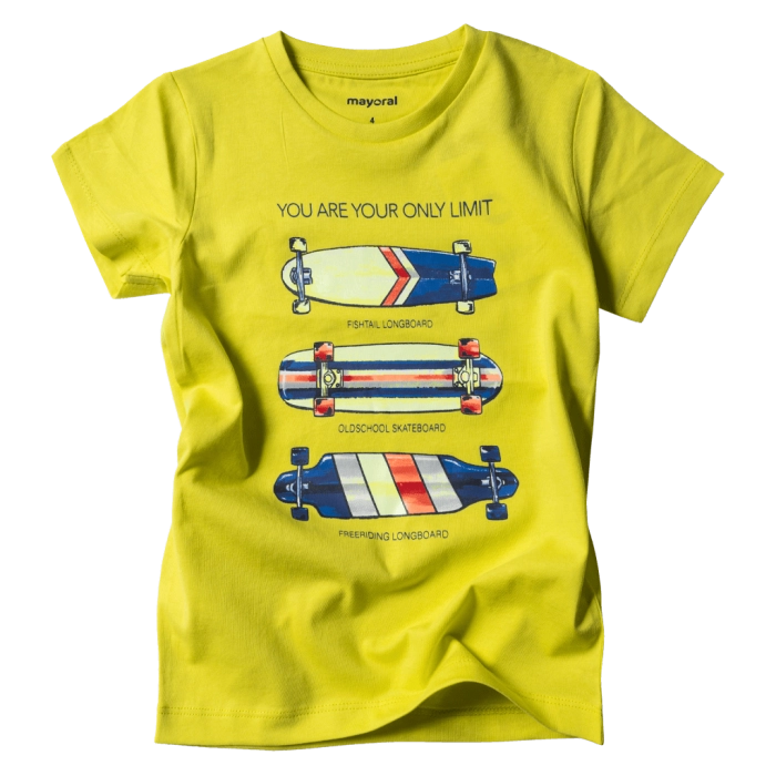 Παιδική μπλούζα Mayoral για αγόρια Oldschool lime 3044 αγορίστικα επώνυμα ελληνικά ποιοτικά casual για βόλτα χρονών άνετα
