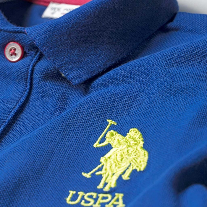 Παιδική μπλούζα US Polo για αγόρια USPA Μπλε αγορίστικες επώνυμες μοντέρνες polo με γιακά μπλούζες καλοκαιρινές 3