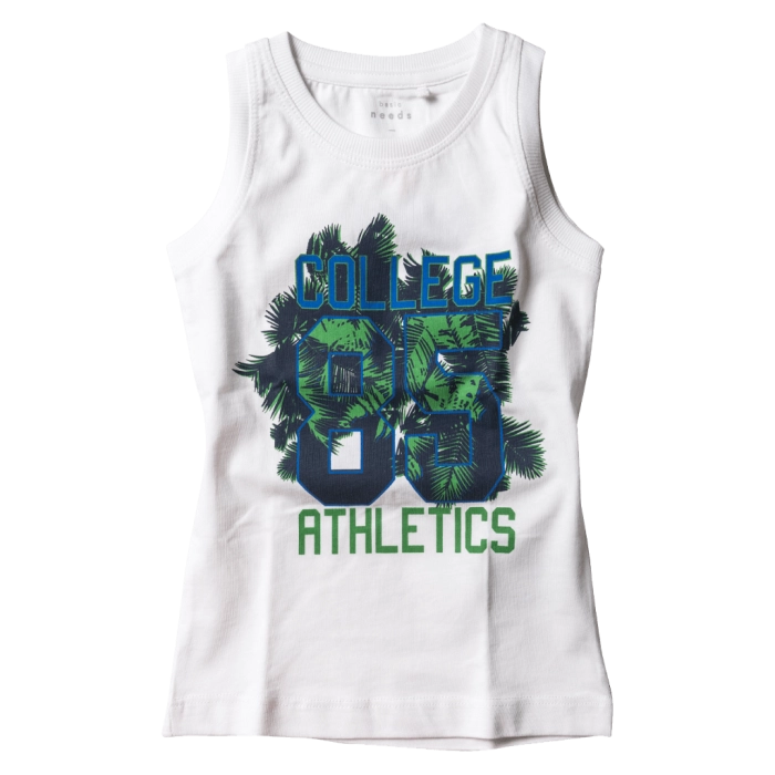 Παιδική μπλούζα Name it για αγόρια Athletics Άσπρη αγορίστικες αμάνικες καλοκαιρινές μπλούζες φθηνές