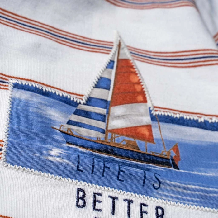 Παιδική μπλούζα Mayoral για αγόρια Boat Άσπρο αγορίστικη ποιοτική μοντέρνα καλοκαιρινή 3