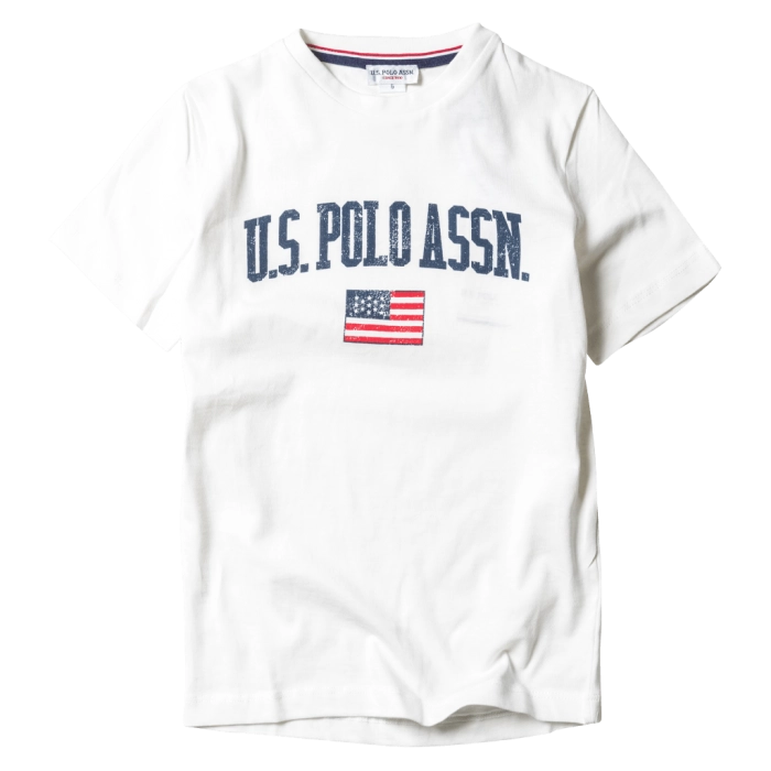 Παιδική μπλούζα US Polo για αγόρια America Άσπρο αγορίστικη πολο μοντέρνα κλασσική 1