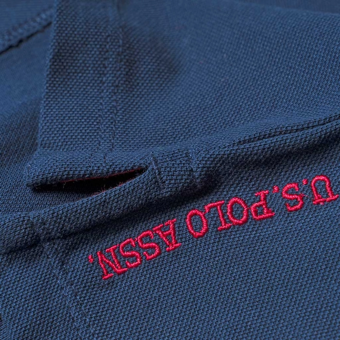 Παιδική μπλούζα US Polo για αγόρια Serius Μπλε αγορίστικη ποιοτική με γιακά μοντέρνα κλασσική 1