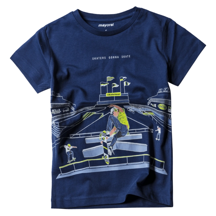 Παιδική μπλούζα Mayoral για αγόρια Skatetour μπλε 3040 αγορίστικα επώνυμα ελληνικά ποιοτικά casual για βόλτα χρονών άνετα καλοκαιρινά καθημερινά