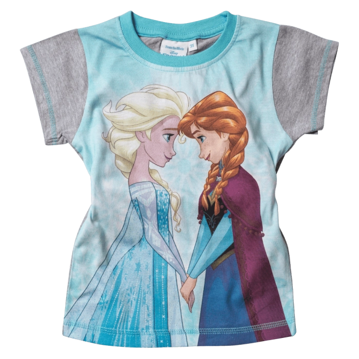 Παιδκή μπλούζα Disney για κορίτσια Froaen γαλάζιο καλοκαιρινές μπλούζες κοντομάνικες μοντέρνες για κοριτσάκια ετών Online προσφορά
