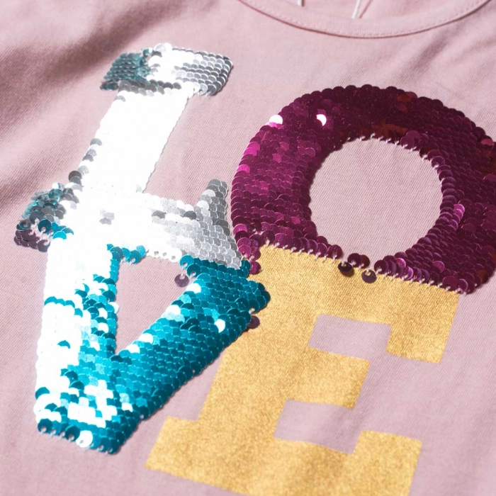 Παιδική μπλούζα New College για κορίτσια LoVe Ροζ 5