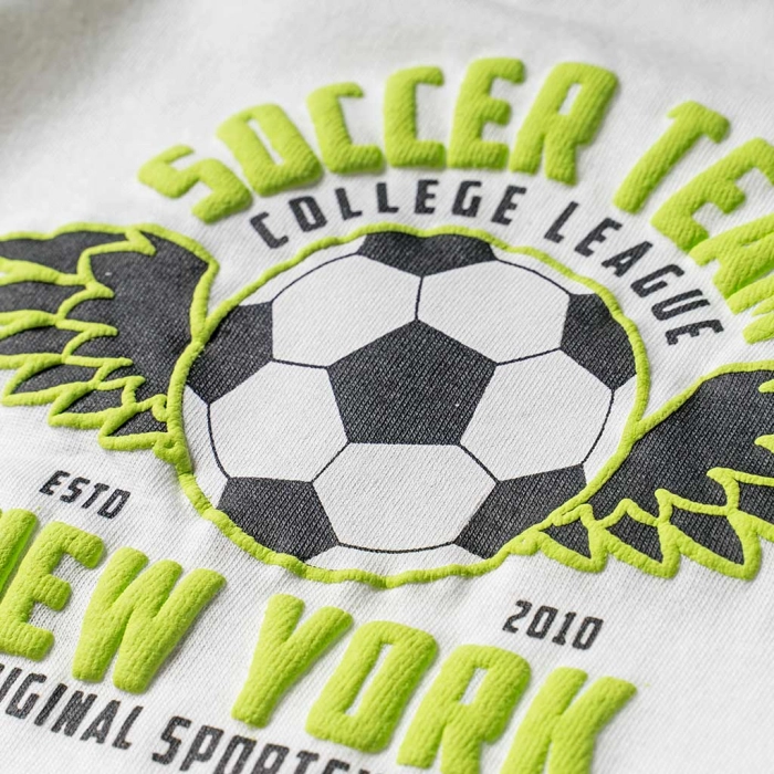 Παιδική μπλούζα New College για αγόρια Soccer Team Άσπρο αγορίτστικα κοντομάνικα καλοκαιρινά μπλουζάκια μοντέρνα 3