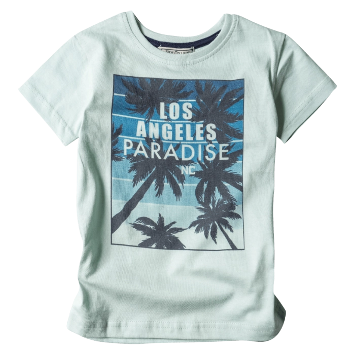 Παιδική μπλούζα New College για αγόρια Los Angeles Φυστικί αγορίτστικα κοντομάνικα καλοκαιρινά μπλουζάκια μοντέρνα