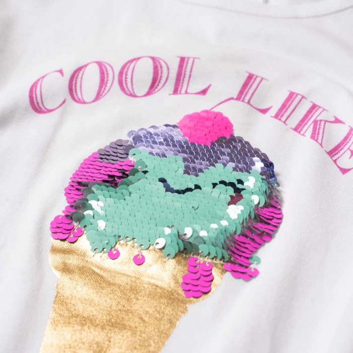 Παιδικό σετ New College για κορίτσια Cool Ice Cream άσπρο επώνυμα σετ κοριτσίστικα με κολάν παγιέτες μοντέρνα καλοκαιρινά ετών online 4