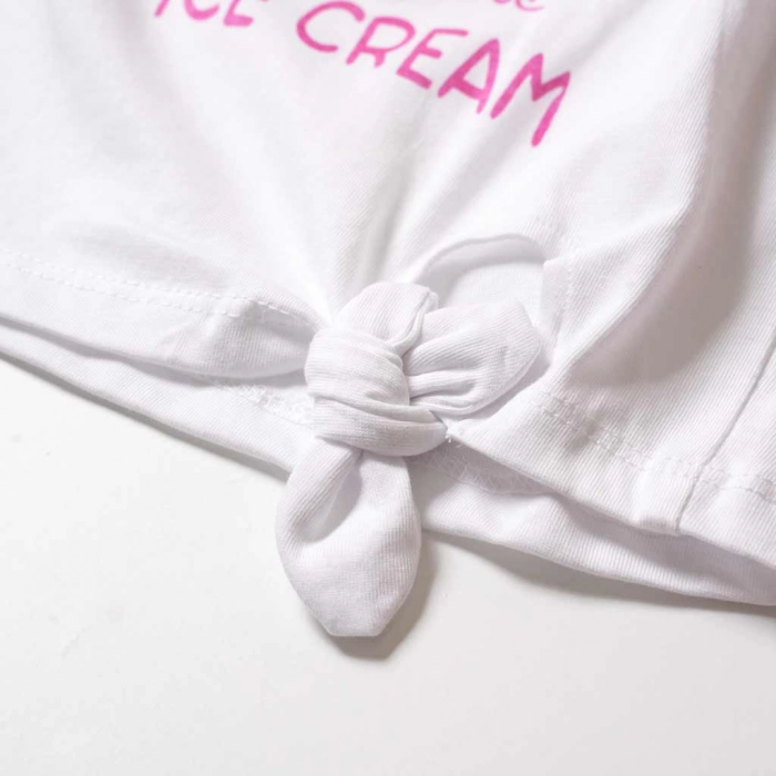 Παιδικό σετ New College για κορίτσια Cool Ice Cream άσπρο επώνυμα σετ κοριτσίστικα με κολάν παγιέτες μοντέρνα καλοκαιρινά ετών online 2