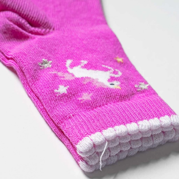 Παιδικές κάλτσες για κορίτσια Unicorn Φούξια μοναδική νεραιδένια κοριτσίστικη καθημερινή online 1
