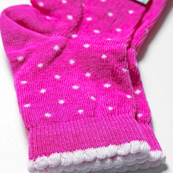 Παιδικές κάλτσες για κορίτσια Dots Φούξια χαριτωμένη με βούλες και άσπρο σιριτάκι online 1