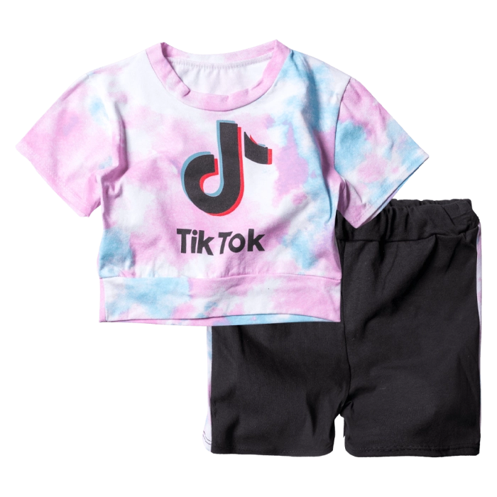 Παιδικό σετ για κορίτσια Tik Tok Tie Dye κοριτσίστικα καλοκαιρινά μοντέρνα σετ οικονομικά