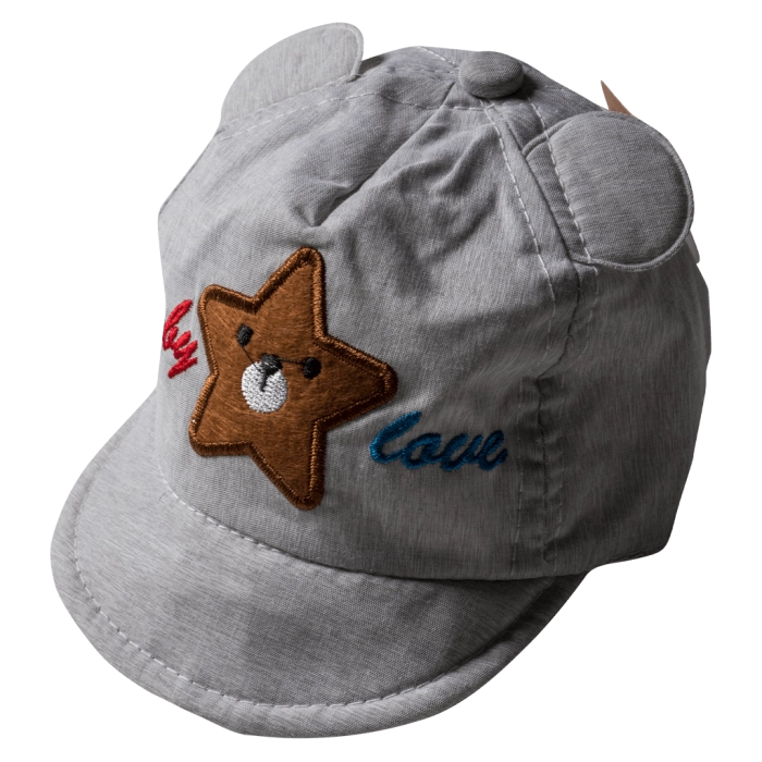 Βρεφικό καπέλο για αγόρια Star Γκρι κοριτσίστικα καπέλα καλοκαιρινά φθηνά