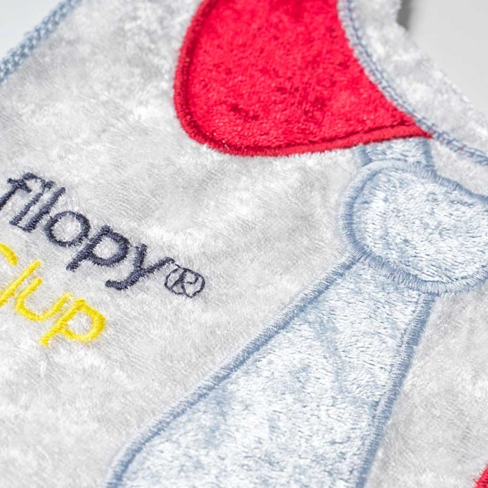 Βρεφική σαλιάρα για αγόρια Flopy Clup Άσπρο Κόκκινο αγορίστικες σαλιάρες για μωρά οικονομικές ιδιαίτερες μοντέρνες 2