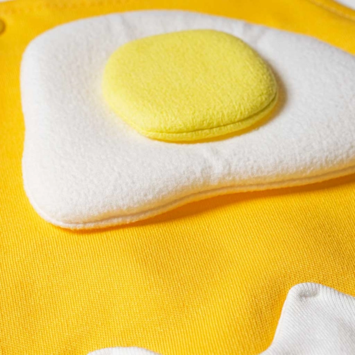Βρεφικό φορμάκι για αγόρια Egg Κίτρινο αγορίστικα καλοκαιρινά φορμάκια με στάμπα 3