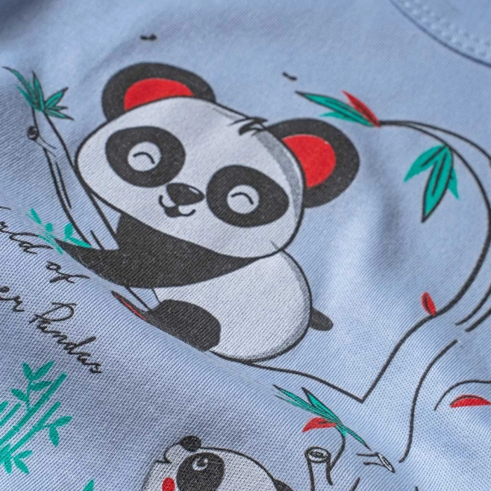 Βρεφικό ζιπουνάκι για αγόρια Panda Γαλάζιο αγορίστικα καλοκαιρινά ζιπουνάκια
