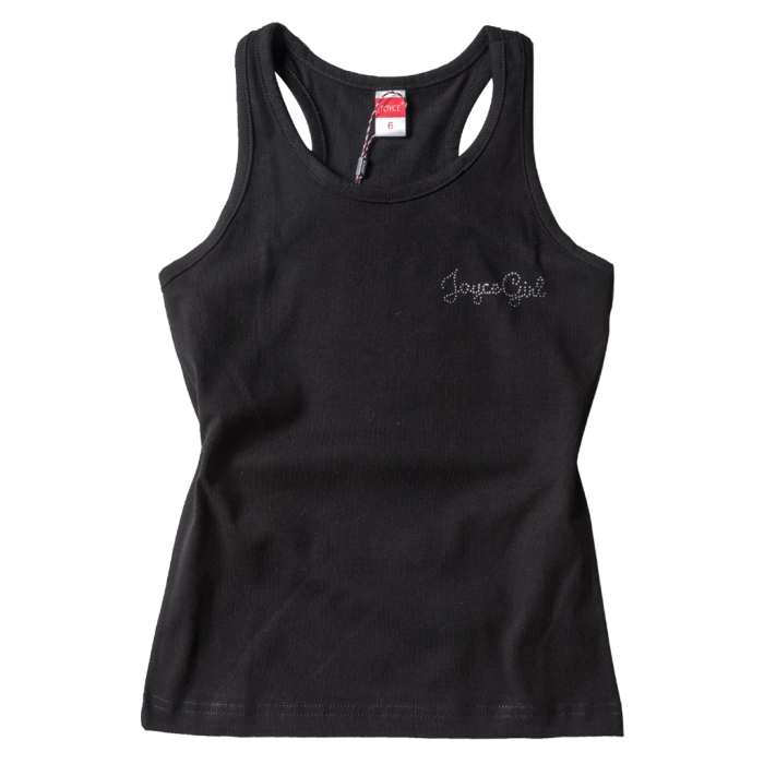 Παιδική μπλούζα Joyce για κορίτσια Simple Μαύρο κοριτσίστικες αμάνικες μπλούζες ραντάκια καλοκαιρινά