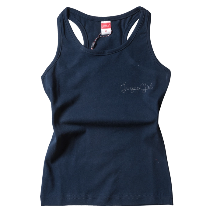 Παιδική μπλούζα Joyce για κορίτσια Simple Μπλε κοριτσίστικες αμάνικες μπλούζες ραντάκια καλοκαιρινά φθηνά