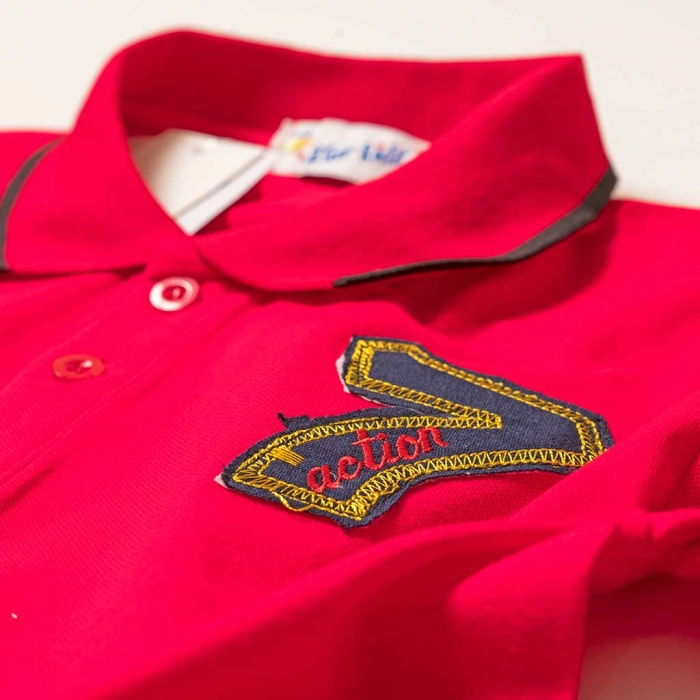 Παιδική μπλούζα για αγόρια Action 7 Κόκκινο αγορίστικες πόλο μπλούζες με γιακά καθημερινές καλές οικονομικές 3