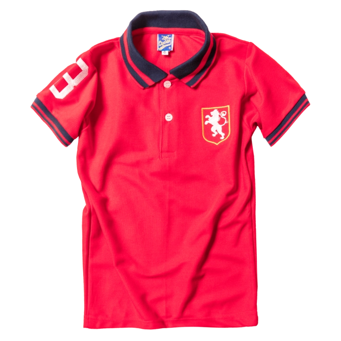 Παιδική μπλούζα για αγόρια Horse Κόκκινο αγορίστικες πόλο μπλούζες με γιακά καθημερινές καλές οικονομικές