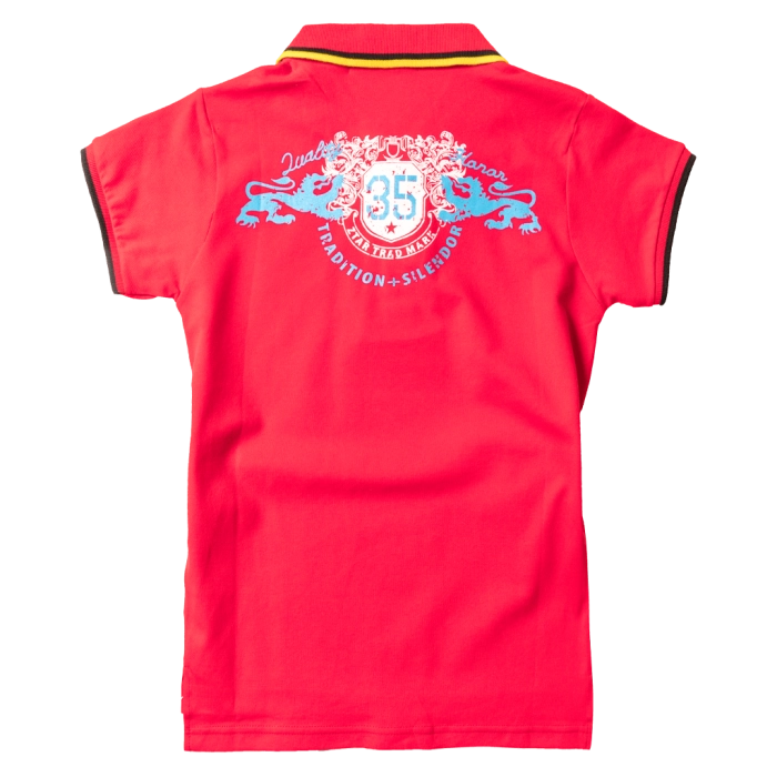 Παιδική μπλούζα για αγόρια No1 Κόκκινο αγορίστικες πόλο μπλούζες με γιακά καθημερινές καλές οικονομικές 1