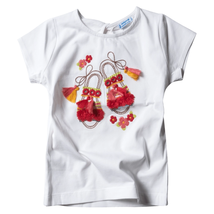 Παιδική μπλούζα Mayoral για κορίτσια Sandals άσπρο 3014 κοριτσίστικα επώνυμα ελληνικά καλοκαιρινά ποιοτικά άνετα οικονομικά καθημερινά