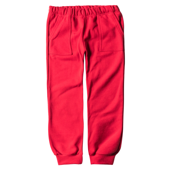 Παιδικό παντελόνι φόρμας Line για αγόρια χειμερινό Κόκκινο αγορίστικα αθλητικά ελληνικά χειμερινά παντελόνια φόρμας