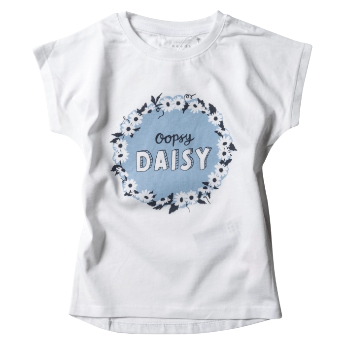 Παιδική μπλούζα Name it για κορίτσια Daisy Άσπρο κοριτσίστικες κοντομάνικες μπλούζες οικονομικές
