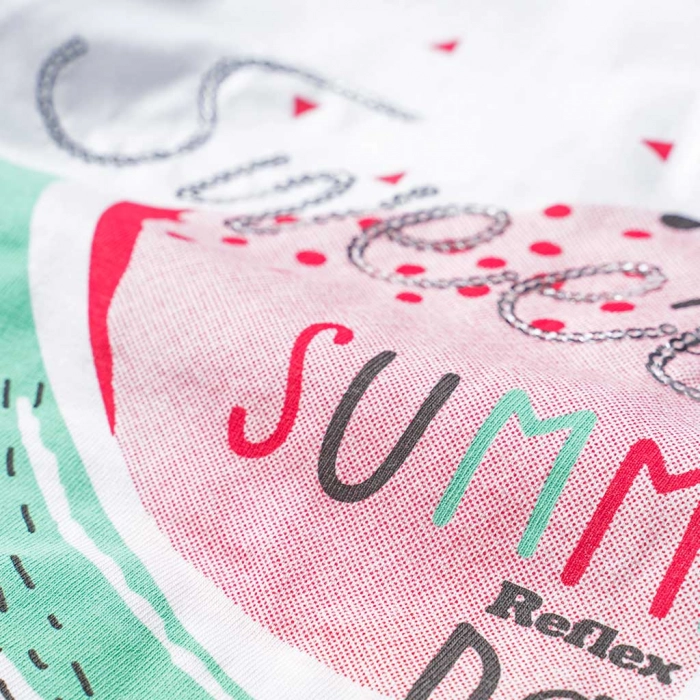 Παιδικό σετ Reflex για κορίτσια Sweet Summer Άσπρο κοριτσίστικα σετ με σορτς καλοκαιρινά μοντέρνα 3
