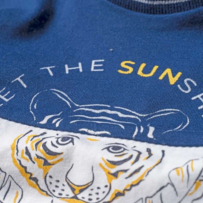 Βρεφική μπλούζα Mayoral για αγόρια Let the Sunshine Άσπρο Μπλε αγορίστικη ποιοτική μοντέρνα καλοκαιρινή 3