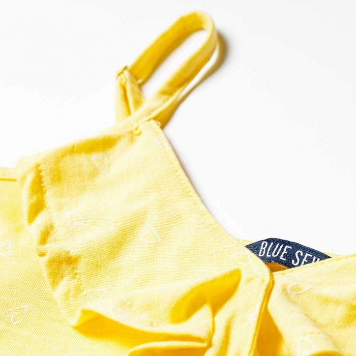 Παιδικό φόρεμα Blue Seven για κορίτσια Hearts Κίτρινο κοριτσίστικο χαριτωμένο καθημερινό μοντέρνο για δεπσοινίδες 4