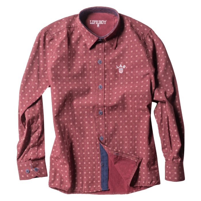 Παιδικό πουκάμισο για αγόρια Lifeboy Μπορντό αγορίστικο για καλό ντύσιμο μοντέρνο online