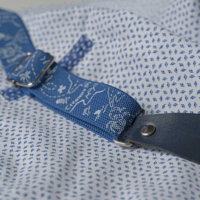 Παιδικό σετ για αγόρια Karlovy Μπλε αγορίστικο ολοκληρωμένο σετ με πουκάμισο παπιγιόν τιράντες παντελόνι 4