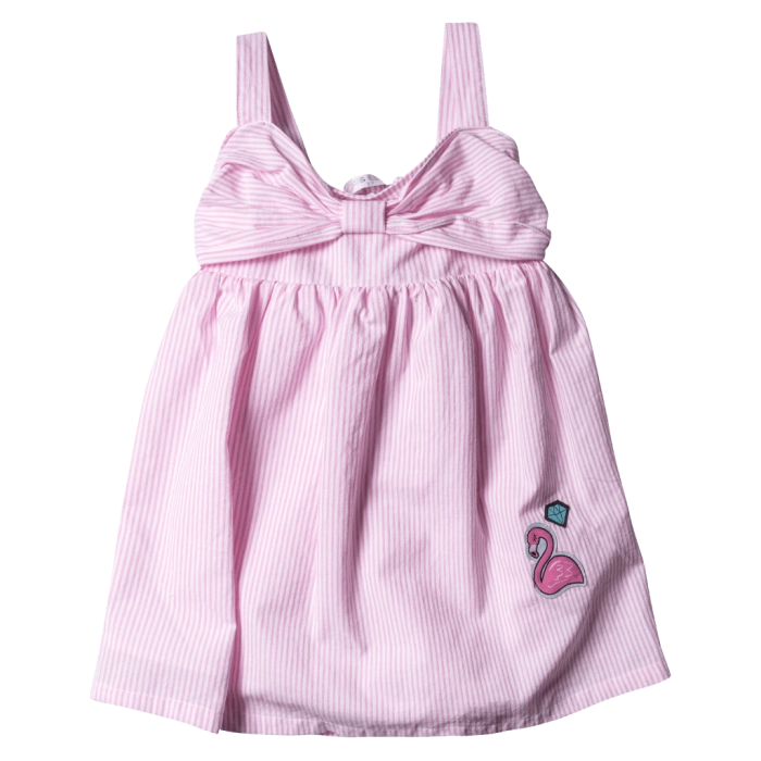 Παιδικό φόρεμα Εβίτα για κορίτσια Stripes flamingo Ροζ με ραντάκι όμορφο ιδιαίτερο με σχέδιο online 1