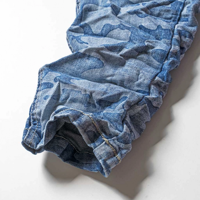 Παιδικό παντελόνι τζιν για αγόρια Militaire μπλε μοντέρνα για εκδηλώσεις καθημερινό για το σχολείο casual 3